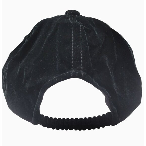 B.U.M. Equipment Black Velvet Cap Nylon/Rayon Embroidered Logo One Size Fits - Picture 2 of 5